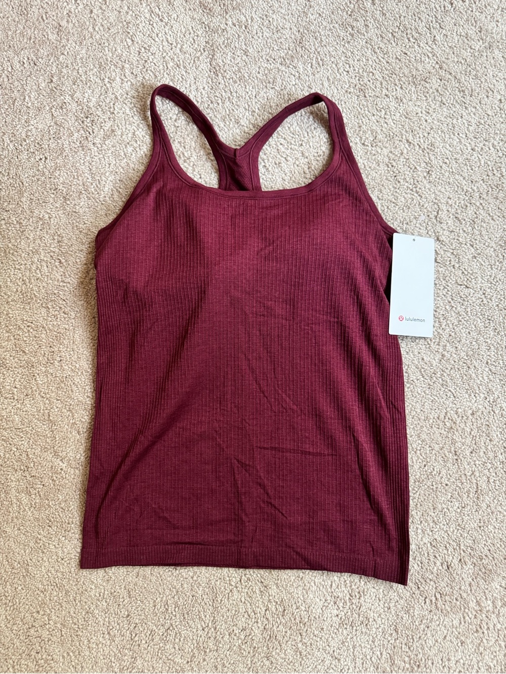 Lululemon Ebb to Street Tank Burgundy Bay